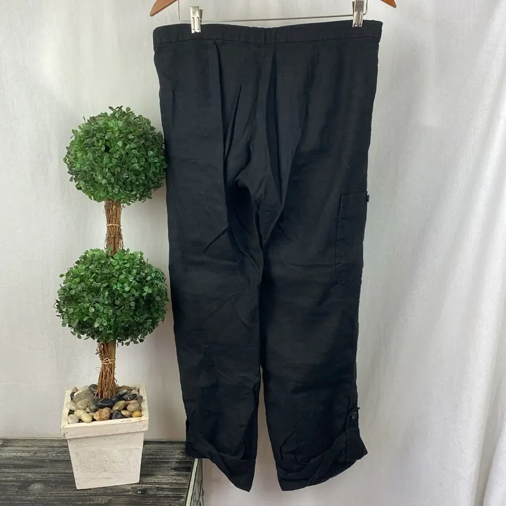 Banana Republic Linen Blend Black Casual Pants 6